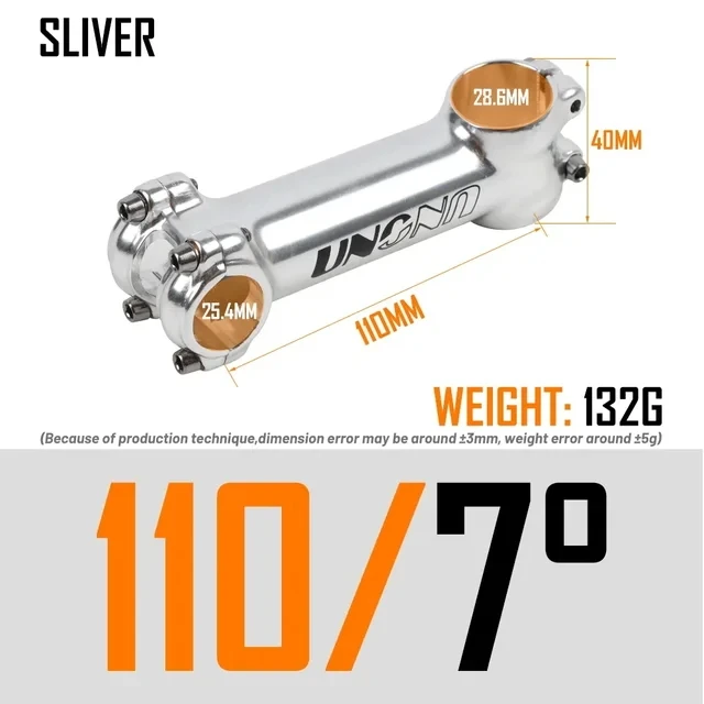 UNO Fahrrad Vorbau Ultraleicht 7/17/35 Grad 28,6x25,4 MM 60-130 MM MTB Road Vorbau Fahrrad für Gabel Berg MTB Fahrrad Kalloy Schwarz Splitter
