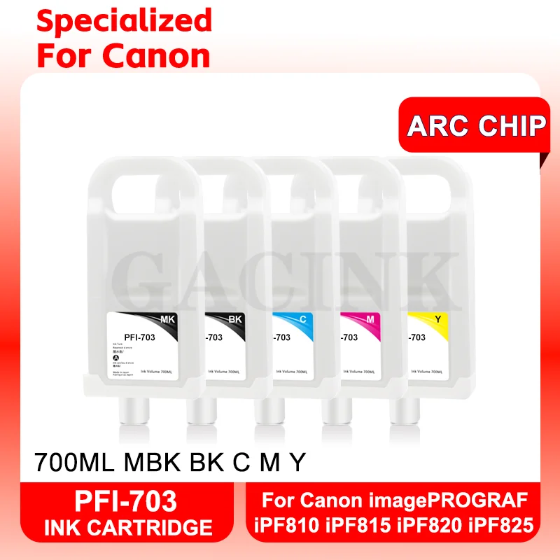 PFI-703 PFI 703 Refillable Ink Cartridge With Permanent Chip 700ML For Canon imagePROGRAF iPF810 iPF815 iPF820 iPF825 Printers