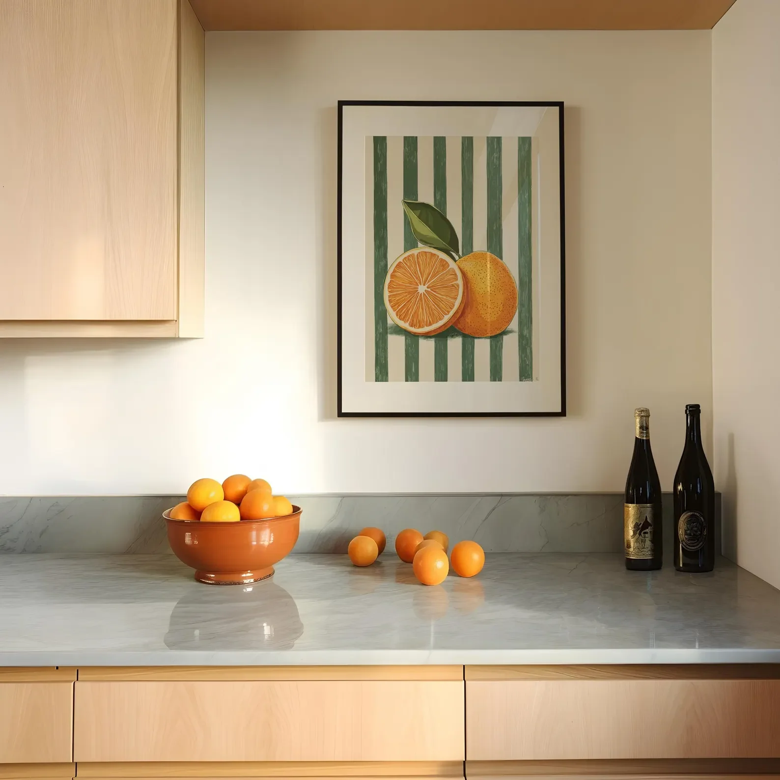 Orange Wall Decor, Orange Fruit Poster, Farmhouse Kitchen Art Painting, Kitchen Prints, Trendy Food Art, Retro Kitchen Art, Frui image 4