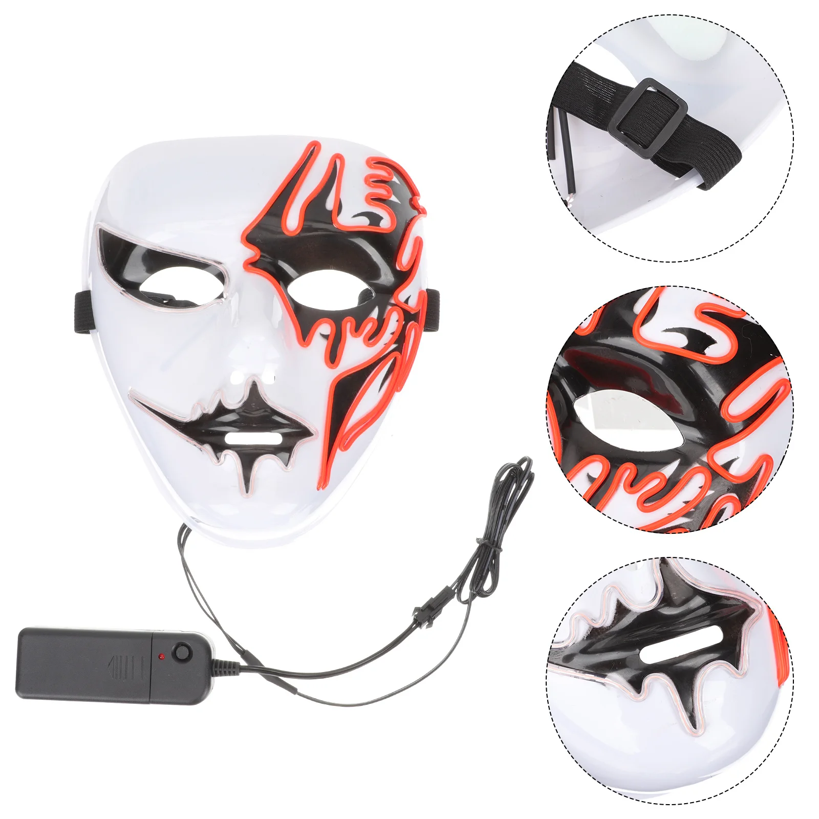 قناع متوهج مضيء على شكل أرنب، غطاء كامل لحفلات الهالوين، قناع مستلزمات فريدة من نوعها للمهرجانات #6