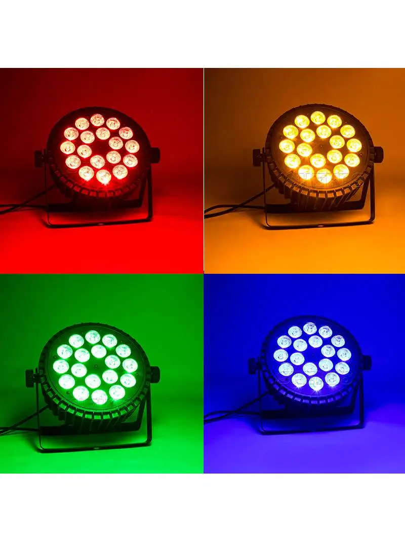 SHEHDS 2/4/6 Stück Aluminiumlegierung LED Flat Par 18x12W /18x18W RGBWA Licht UV Wireless DMX 512 für DJ Disco Party Kirche Theater