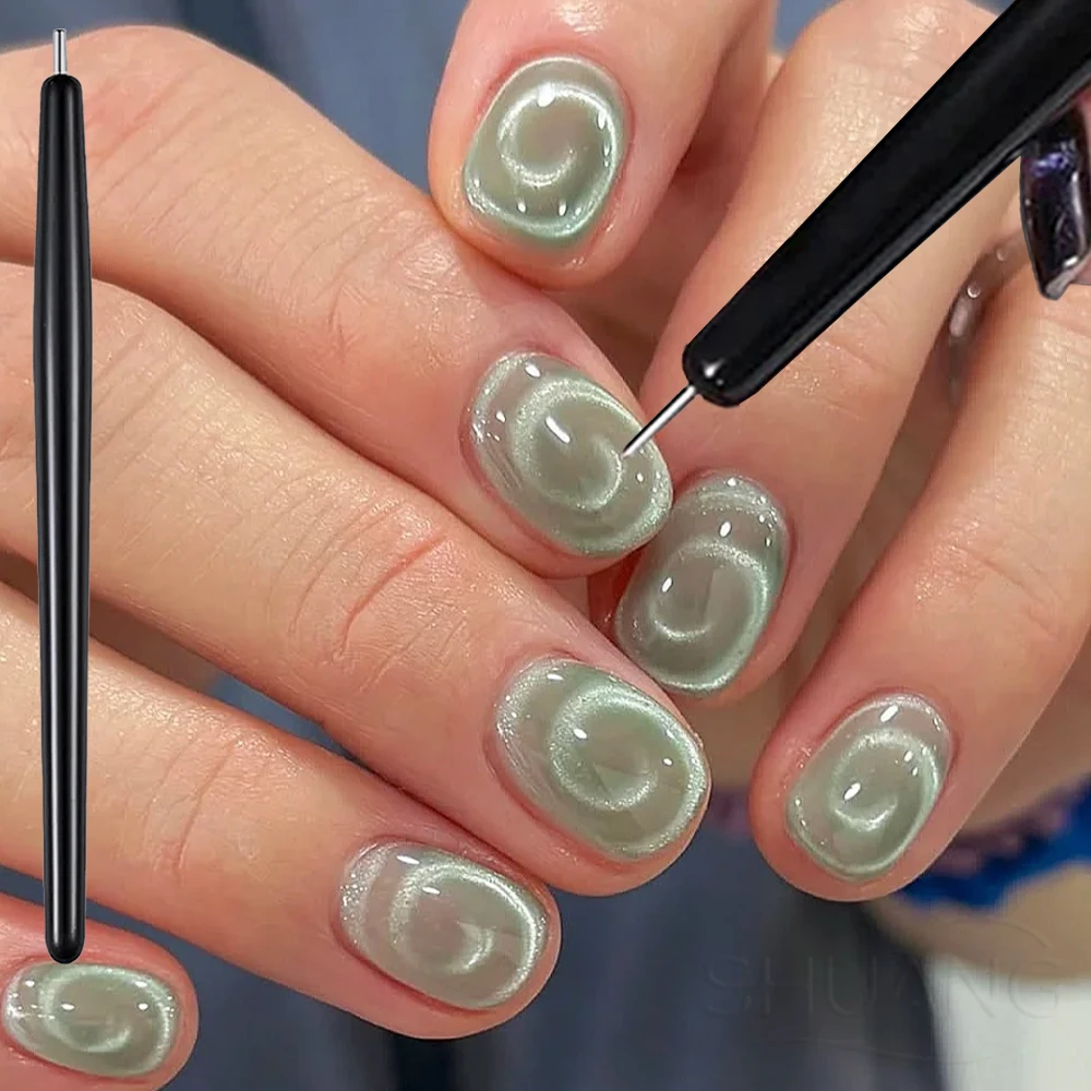 

3D Cute Lollipop Spiral Pattern Cat Eye Nail Magnetic Pen Sucking Vortex/Mosquito Coils/Rainbow Halo/Effect Nail Art MagnetStick