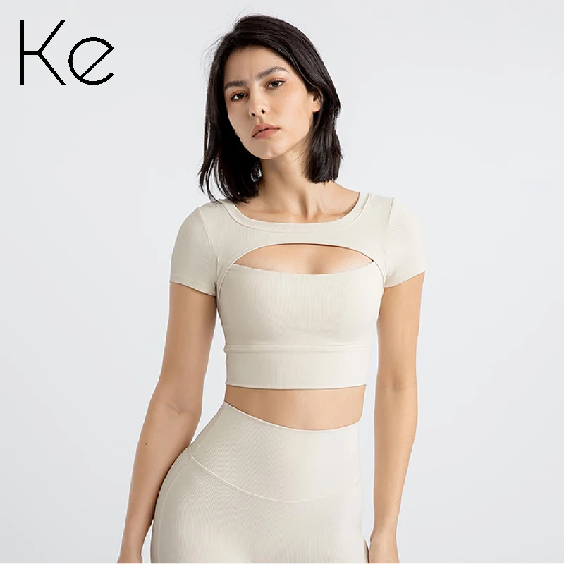 

KE6007 New fitness sports yoga clothes slim short underwear chest hollow sexy beautiful back breathable quick-drying women