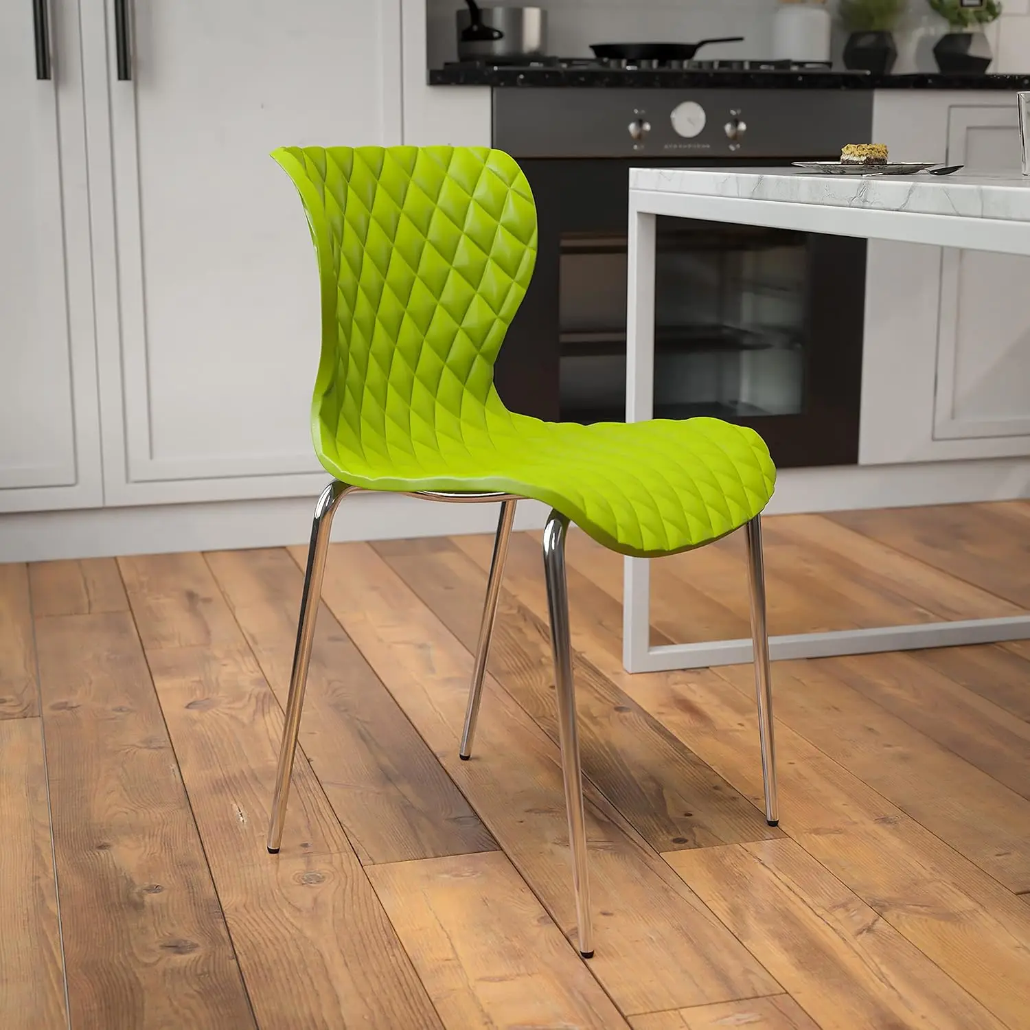 

Contemporary Design Citrus Green Plastic Sta Chair