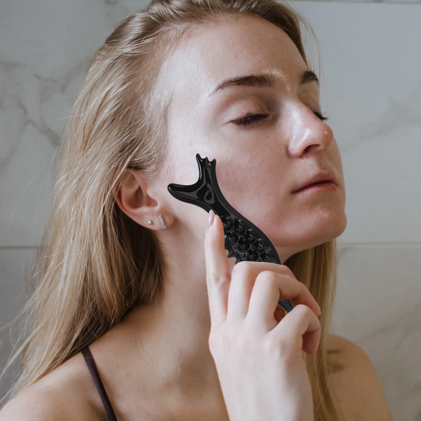 Grattoir Guasha en forme de poisson, outil de Massage en céramique pour le corps et le visage, dispositif de Relaxation musculaire Portable, Gua réutilisable, 1 ensemble