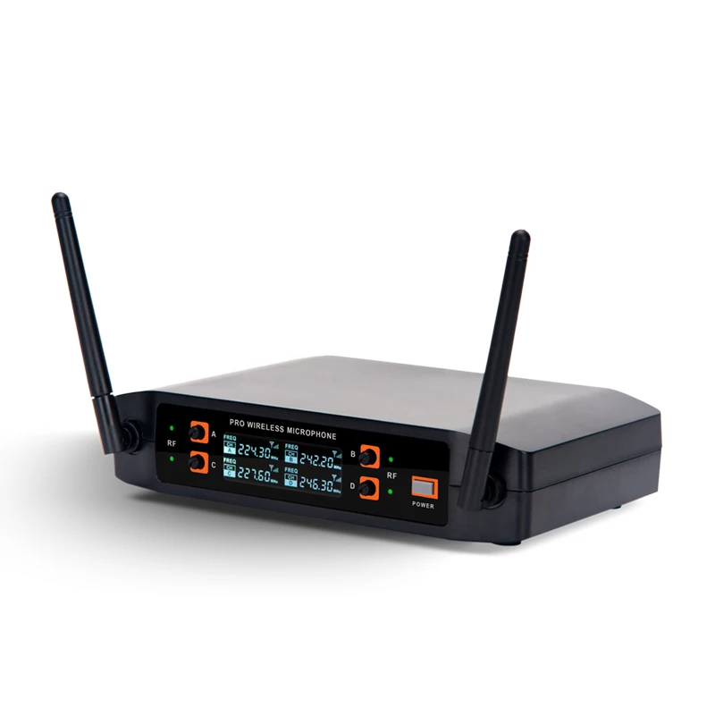 ميكروفون K4 لاسلكي رباعي القنوات UHF تردد ثابت محمول باليد مؤتمر الكلام أبوت إلغاء الضوضاء طويل المدى