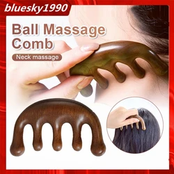 Sandalwood Comb Head Massage Men Women Scraping Dredging Meridian Massage Comb