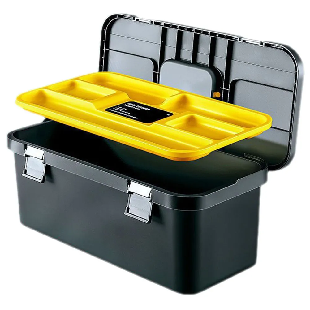 

Heavy Duty Plastic Tool Box Multi-Purpose Tool Storage Container Portable Tools Organizer Car Garage Workshop Sundries Case