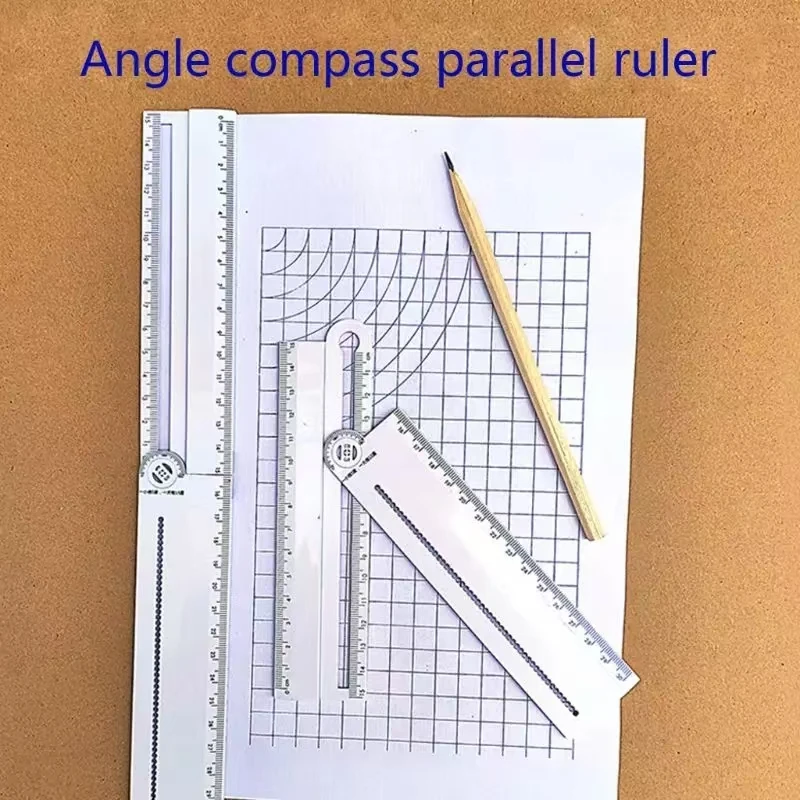 1pcs Simple Style 30cm Transparent Rectangle Ruler Protractor Student Stationery Drawing Tool Supplies