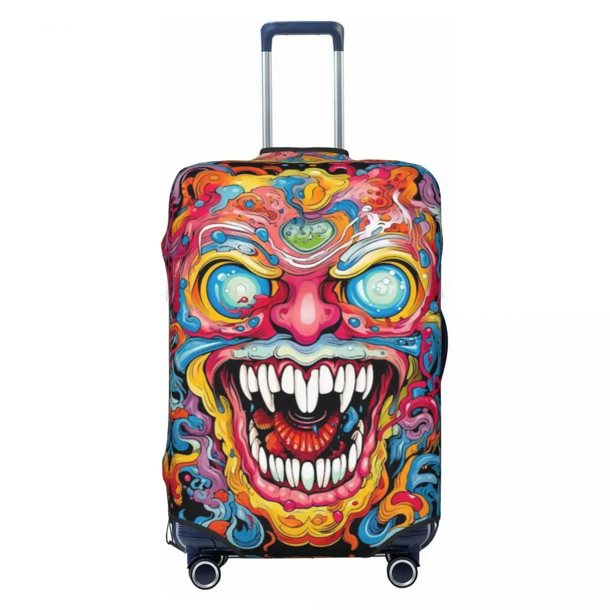 Mandala Art Suitcase Cover Vacation Hollow Monster Face Fun Luggage Accesories Travel Protector