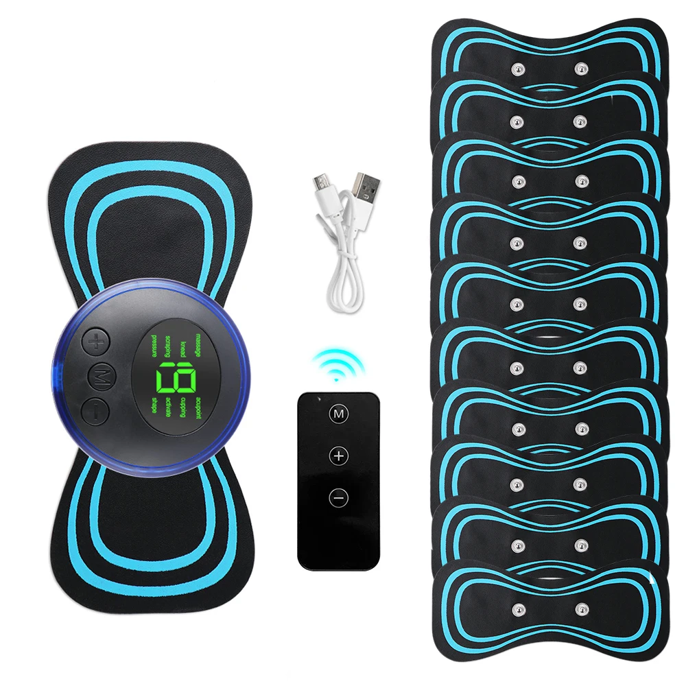 Tragbares Mini-EMS-Nackenmassagegerät, elektrischer Nackenstrecker zur Linderung von zervikalen Muskelschmerzen und Schulterentspannungs-Massage-Patch