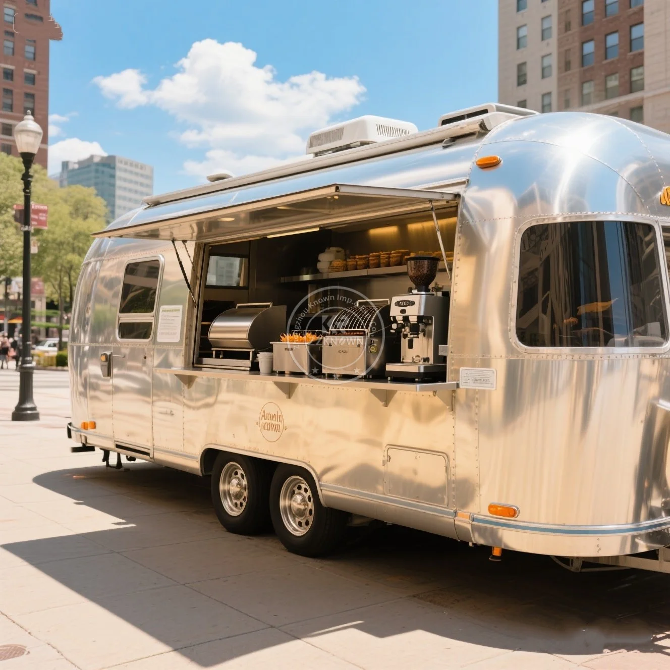 

Hot Dog Pizza Burger Mobile Air Stream Food Truck outdoor street kitchen restaurant trailer for sale