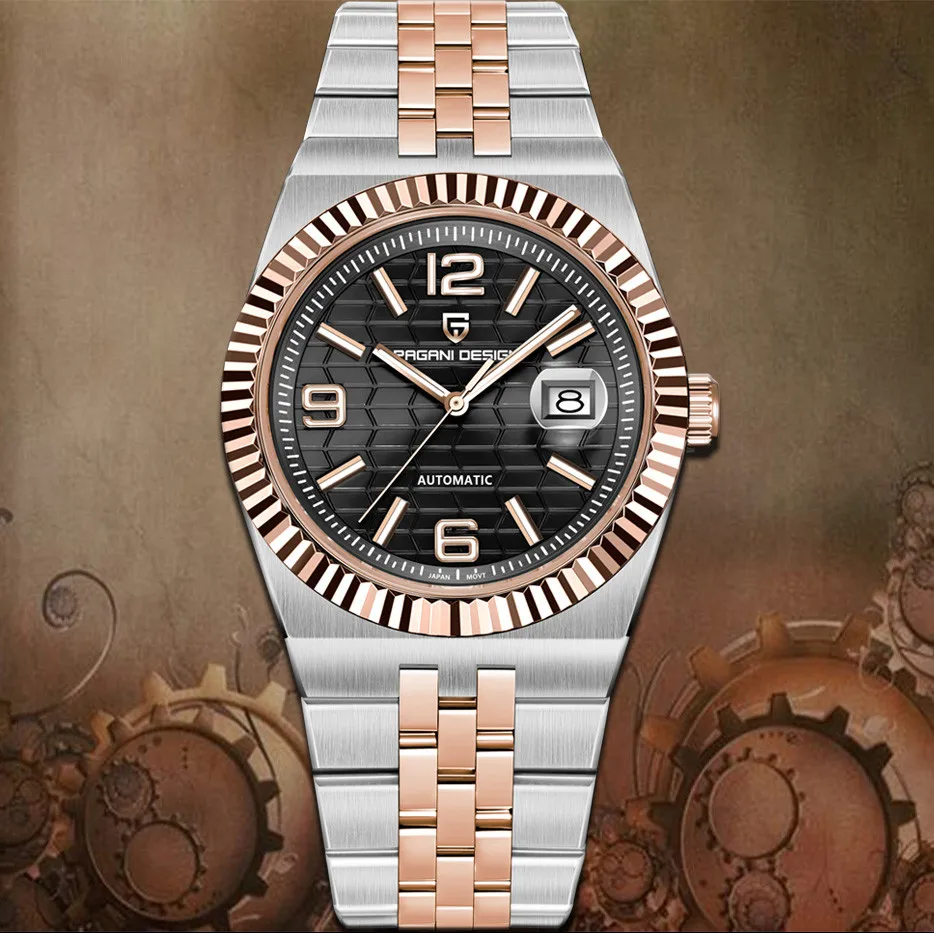 PAGANI DESIGN, nuevo reloj mecánico con fecha automática, reloj de lujo resistente al agua japonés Movt, reloj luminoso de zafiro azul para hombre con caja