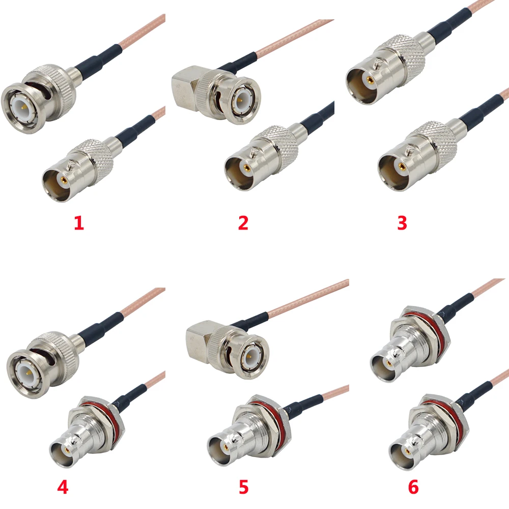 

BNC Female to BNC Male Right angle HD-SDI Cable RG316 RF Coaxial Coax Antenna Pigtail Jumper 50 Ohm BNC Connector Adapter