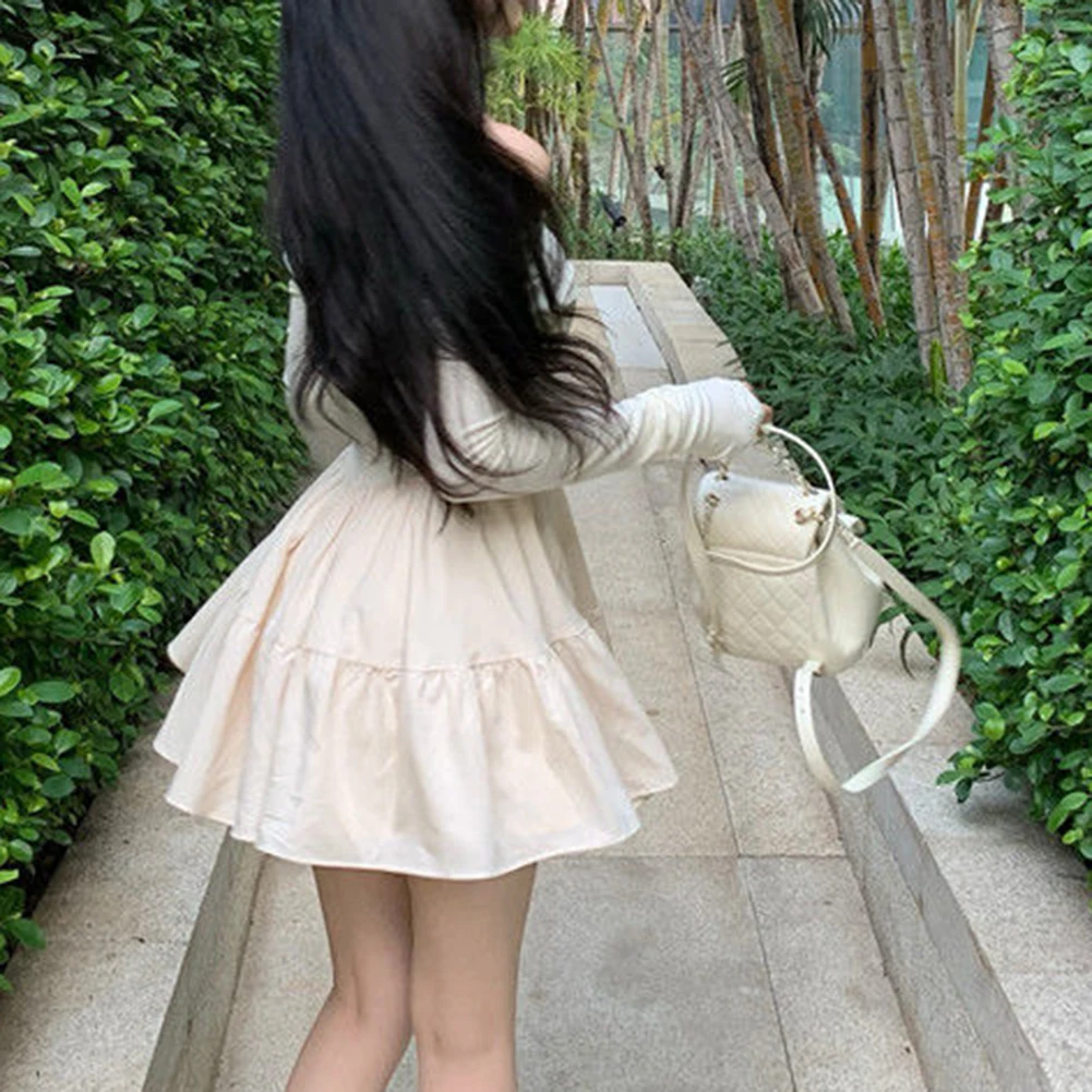 المشمش المرأة أزياء اللباس عطلة اللباس ربيع الخريف أزياء مريحة البوليستر النسيج S-2XL الأحجام المتاحة #2