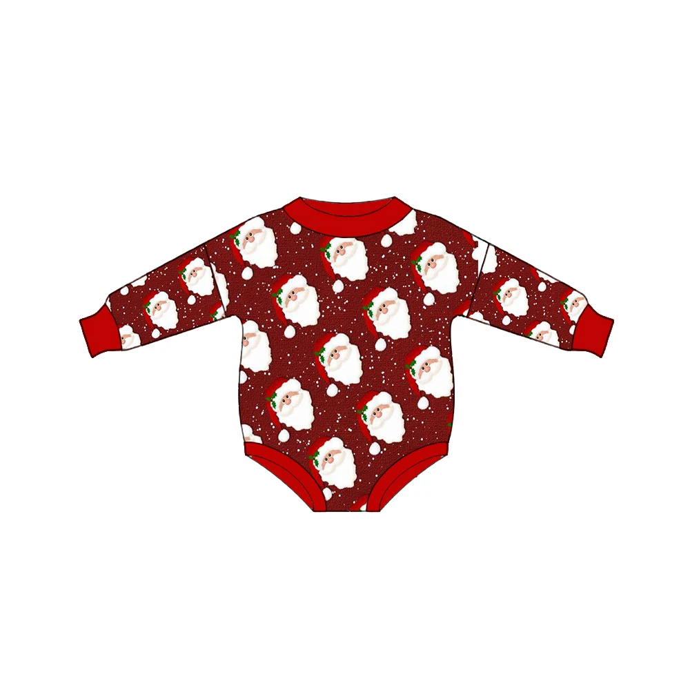 

Hot new design clothing Boys Baby Girls Baby onesies Christmas Santa pattern long sleeve onesies