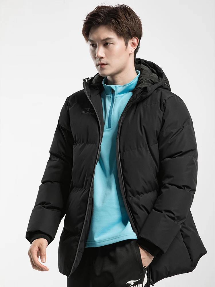 SUNAIS Winter Men's Cotton Jacket Hooded Short Warm Coat Training Sports Team Uniform Women Padded Outwear 730725