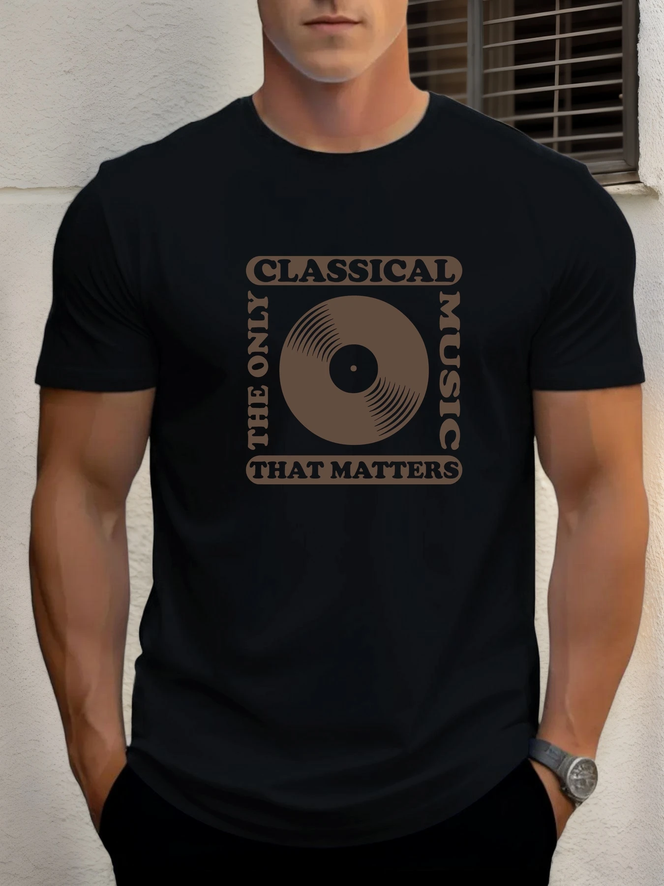 

Men's cotton T-shirt, summer round neck short sleeves, classical music printing breathable street clothing fashion cool T-shirt