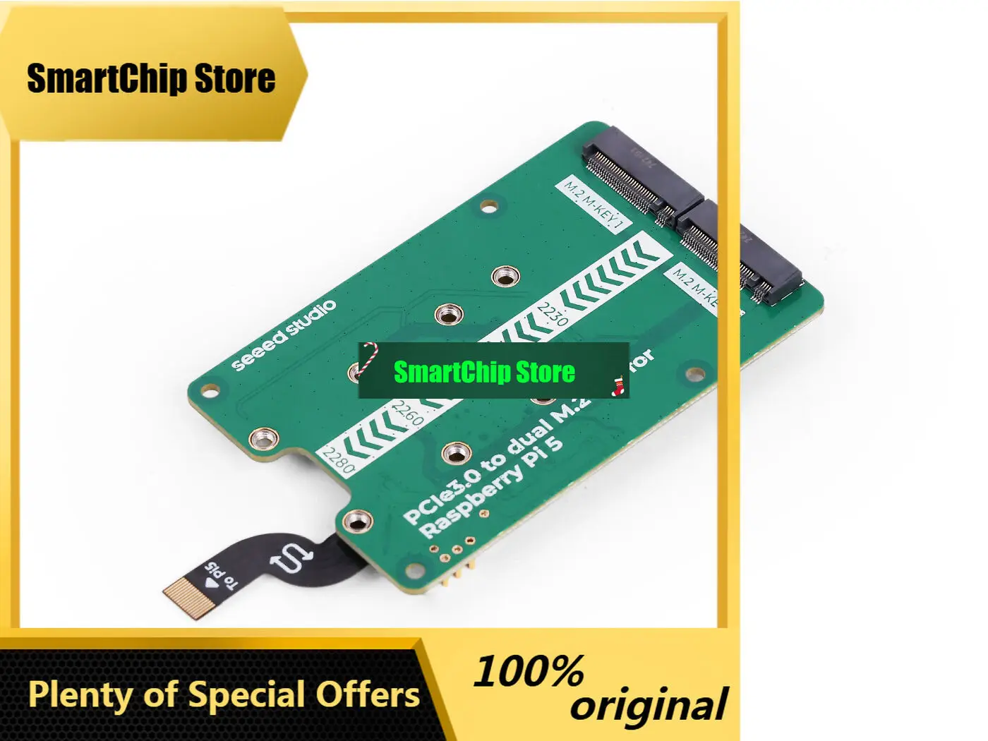 SmCpPCIe3.0 Switch To Dual M.2 Hat For Raspberry Pi 5, Support NVMe SSD,Hailo8/8L And Google Coral AI Accelerators At PCIe 3.0 S