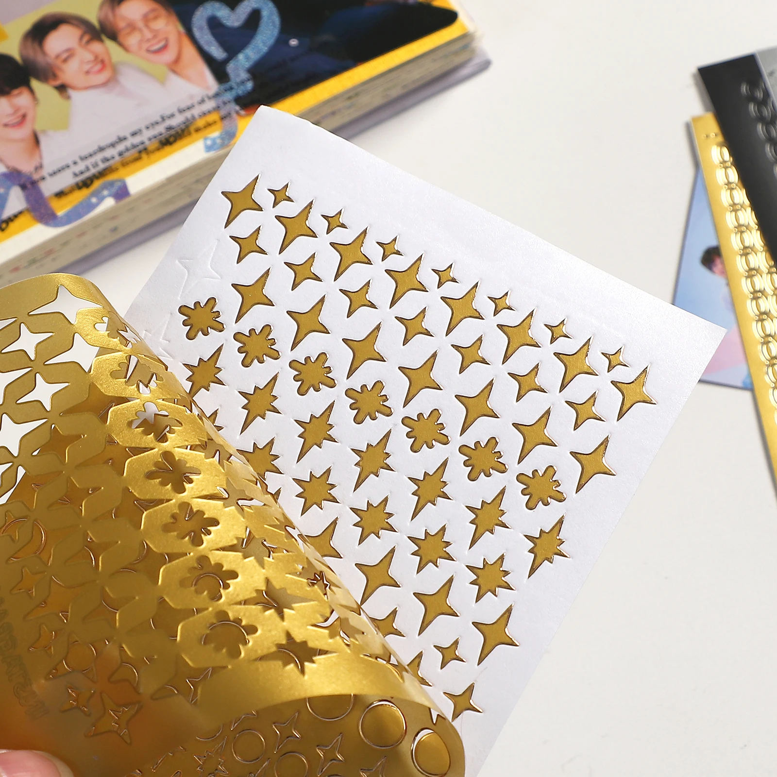 2 Pack/set Bronzing Hot Silver Flower Series PVC Goo Card Sticker Creative DIY Handbook Collage Decor Stationery