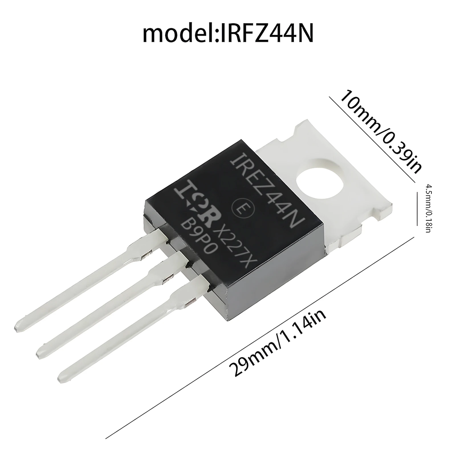 Transistor MOSFET de puissance à canal N IRFZ44N IRFZ44, puissance redresseur International 49A 55V 3 broches TO-220, 10/20 pièces