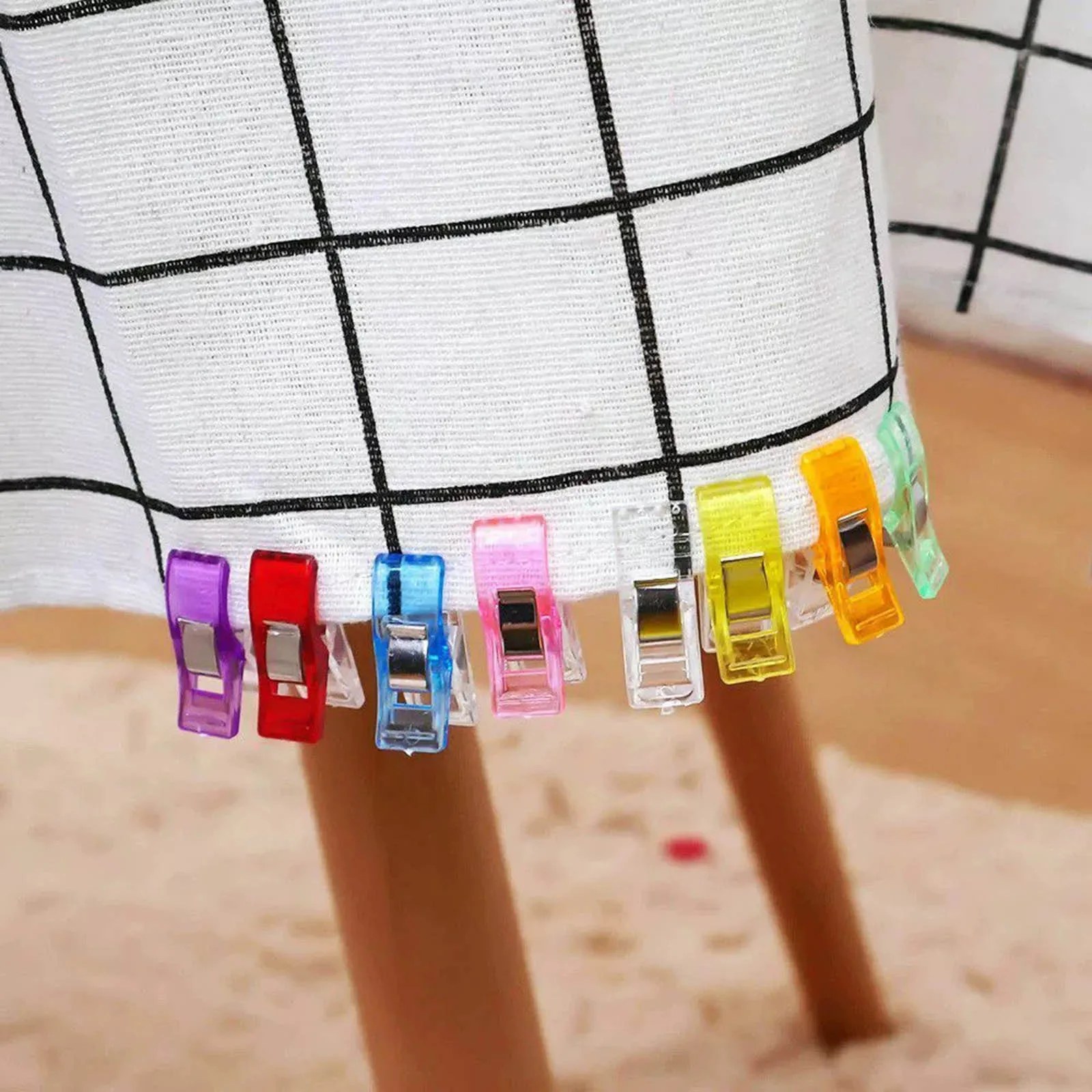 20/50PCS  Sewing Clips Multipurpose Plastic Clips Fabric Clamps Quilting Sewing Craft Clamps Assorted Colors Binding Clips Paper