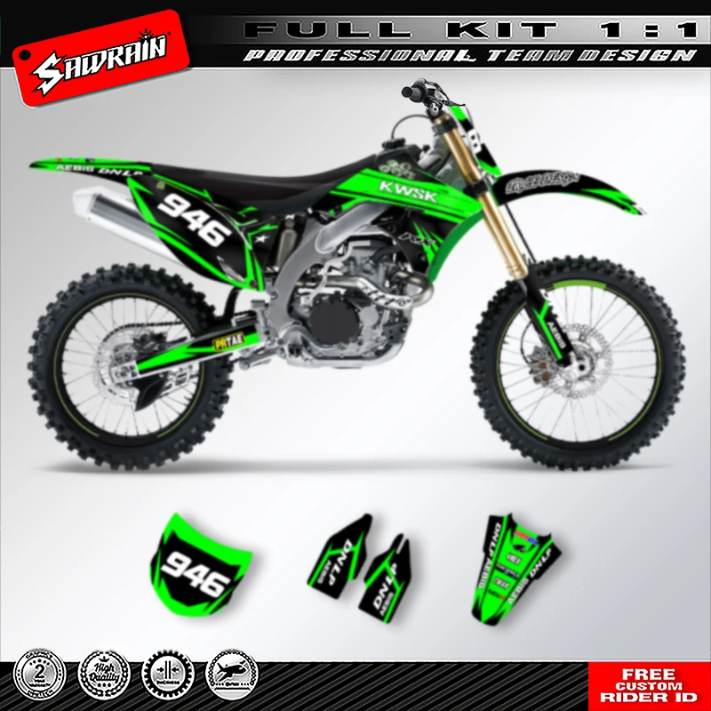 

Sawrain Motorcycle Graphics Decal Stickers Kits For KAWASAKI KXF250 2009 2010 2011 2012 003