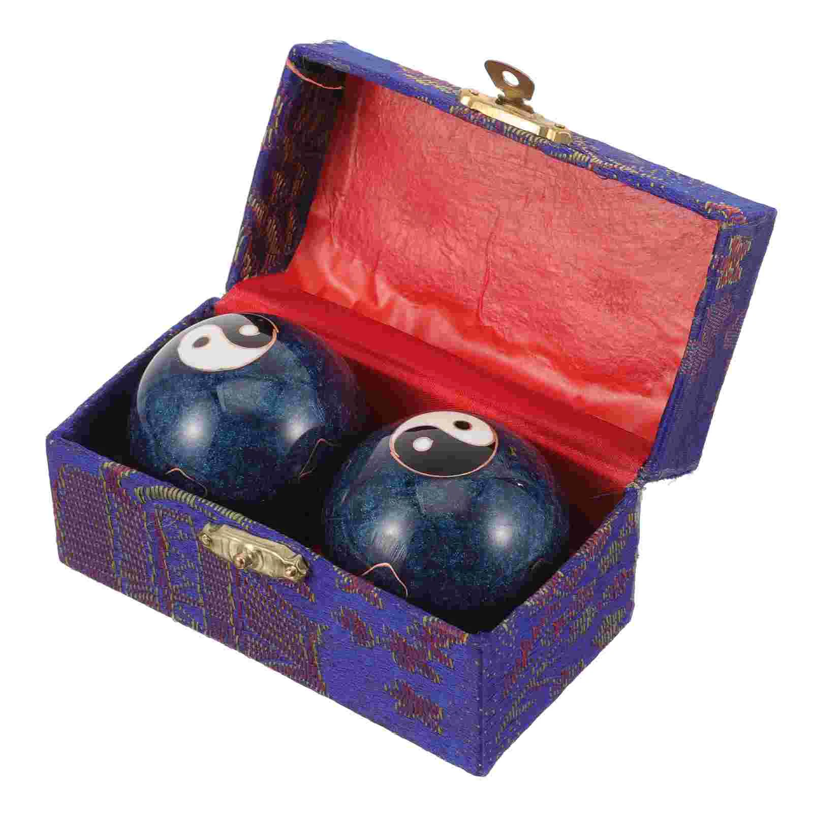 1 Set of Small Metal Balls Adults Massage Balls for Elderly Hand Massaging Balls Handballs Palm Balls with Box