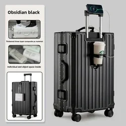 2025 New Multifunction Suitcase with USB Charging Aluminum Frame +PC Suitcase Trip Cabin Male and Female Carrier 28/30-inch 캐리어