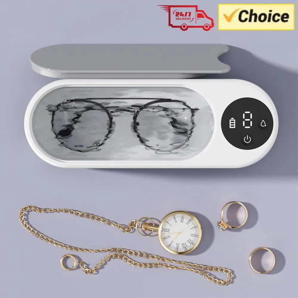 Ultrasonic Silver Gold Cleaner High Frequency Vibration Glasses Cleaner Makeup Brush Cleaner USB Rechargeable for Ring Necklaces