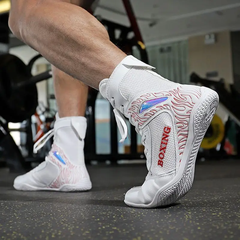 Zapatos de boxeo para hombres y mujeres, zapatos de lucha de alta calidad para combate libre, entrenamiento físico interior, zapatos de lucha, zapatos profesionales de Kickboxing