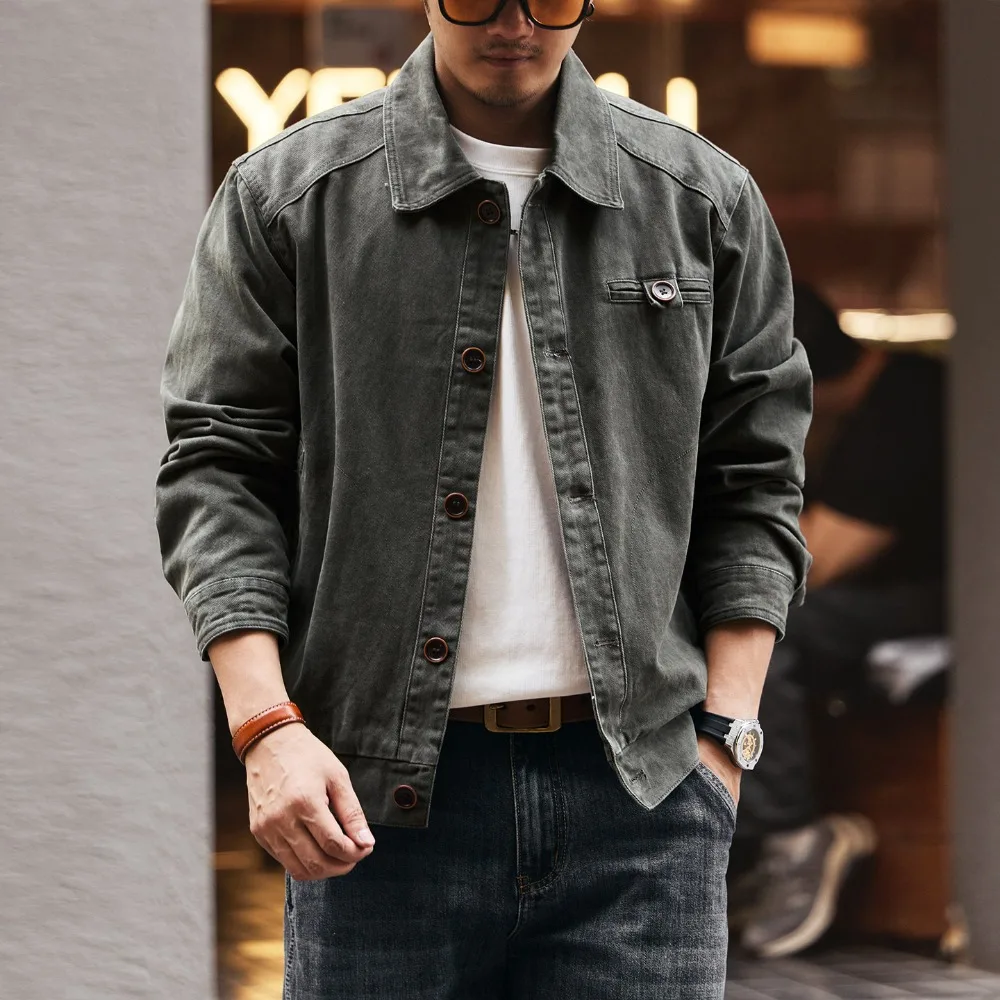 

Модная мужская рабочая одежда в стиле ретро, новое свободное и повседневное пальто на осень и зиму.