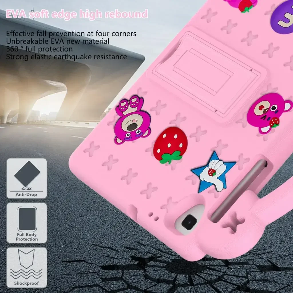 For Lenovo Tab M10 3rd Gen TB328FU TB328XU 10.6 TB125FU Plus TB-X606F X306F Kid Safe EVA Strawberry Case M10 X505F K10 TB-X6C6F