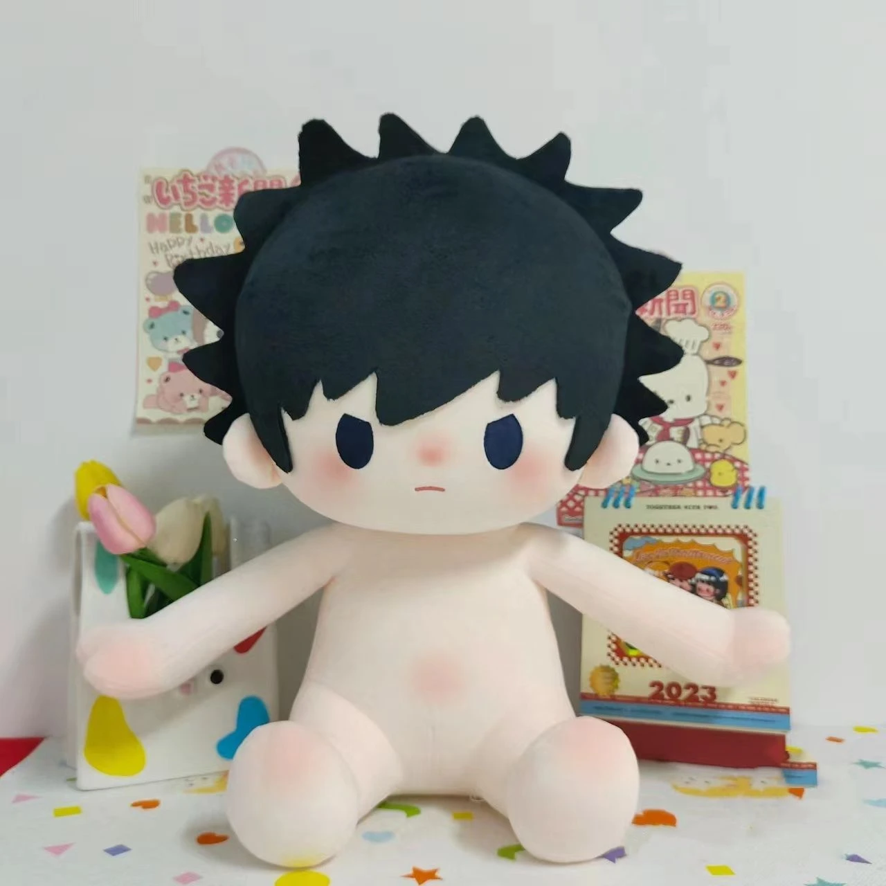 애니메이션 주술회전 메구미 후시구로 40cm 앉아있는 인형 선물 애니메이션 주변 플러시 인형 어린이 DIY 선물 장난감