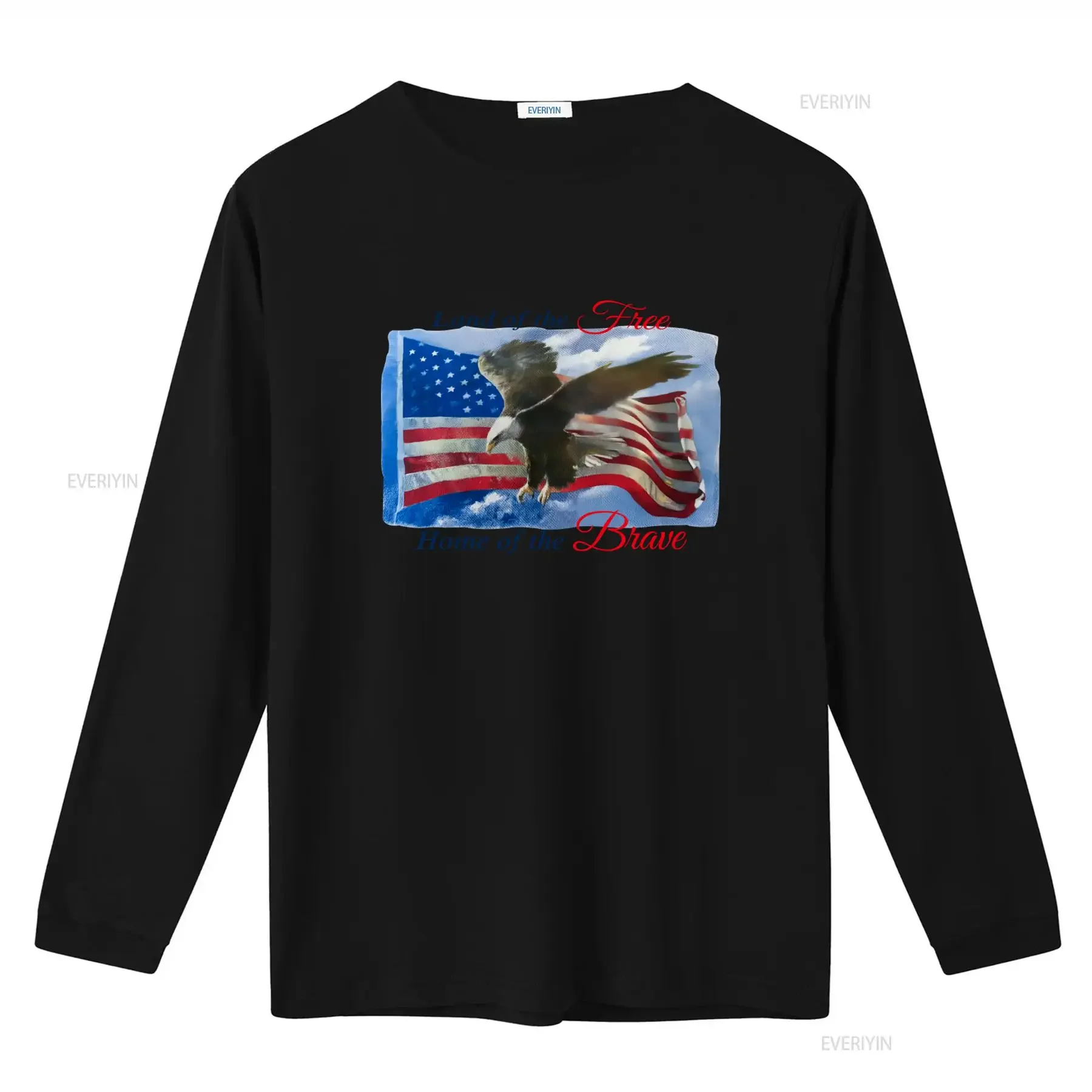 Vintage 90's Land of the Free Home Brave Eagle American Flag 4th July America White T Shirt Size L vintage Washed Soft homme