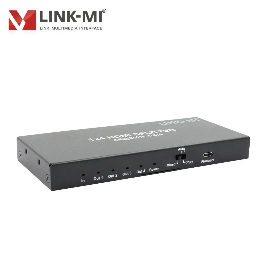 متوفر 1x4 4K لـ HDMI Splitter 18Gbps 4K60 هرتز 4:4:4 HDR HDCP 2.2 مقسم الفيديو ومحول لـ 4 شاشات Ultra HD 4 Out 4 بوصة