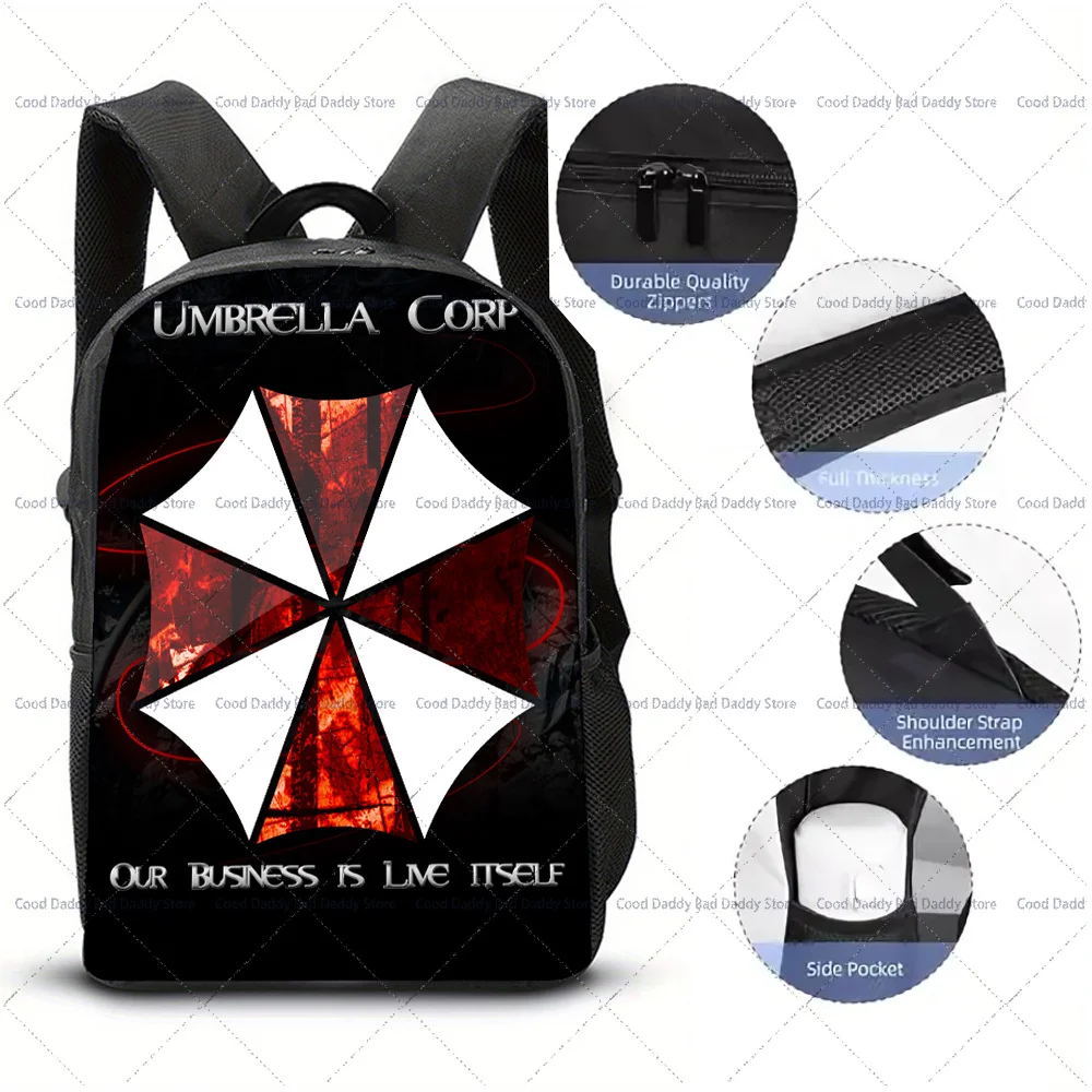 Residents Evil Requiem Backpack 3D Print Game Kennedy School Bookbag Casual Travel Laptop Rucksack Durable Polyester Daypack view 6