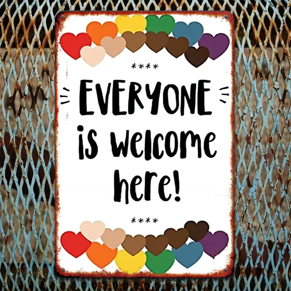 

Iron Wall Art - Rustic Metal Sign with Colorful Heart Design for Bathroom & Party Decor, 2D Flat, Perfect for Room Decor