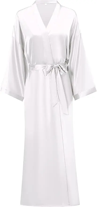 Bathrobe Women Extra Long Sleepwear Robes Silky Robe Charming Night Robe Lengthened Casual Sleepwear Robes Homewear Kimono Robe