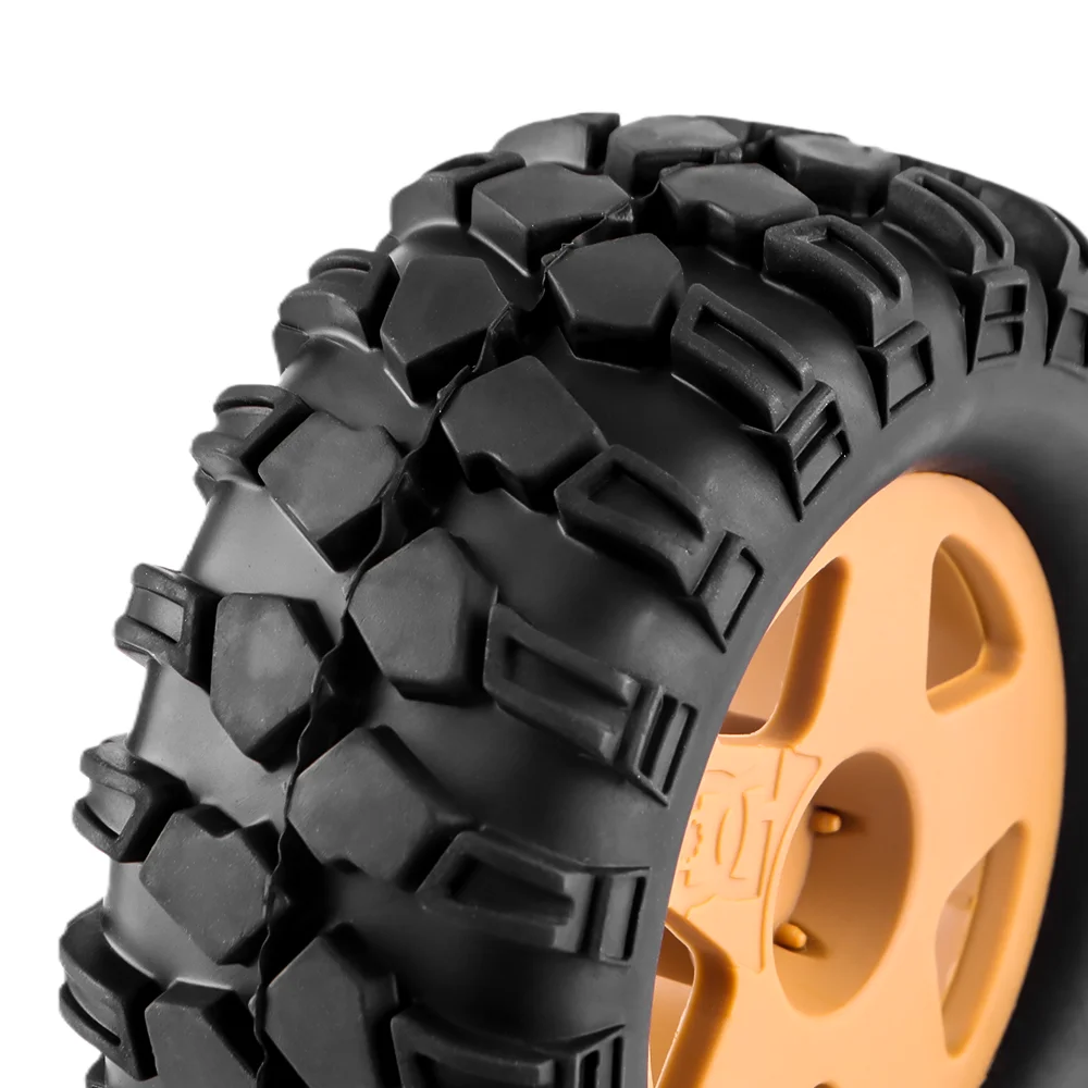 مجموعة إطارات وعجلات مجنزرة RC مع إطارات مطاطية بمحور سداسي 12 مم لـ 1/12 FMS FJ45، MN-D90، MN-99S، RGT EX86100 (الغراء المطلوب)