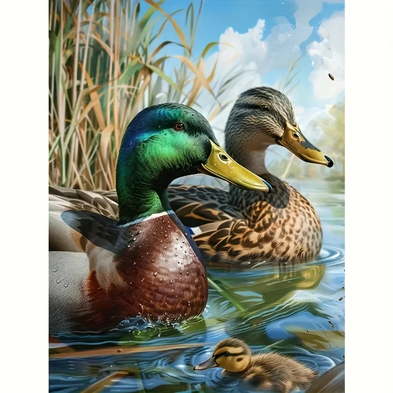 Jigsaw Puzzle 500/1000 Pieces Mallard Duck Family Paper Puzzles Adult Present Portable Box for Family Games Educational Toys