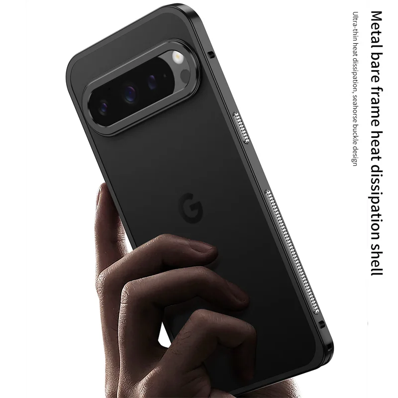 Cooling Medium Frame Phone Case For Google Pixel 10 7 8 9 Pro Case Aluminium Alloy Metal Border For Pixel 10 9 Pro XL 5G Cover