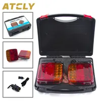 2PCS Wireless Magnetic LED Truck Tail Light Trailer Rear Taillight Signal Warning Brake Light Lamp Caravan Camper Lorry Bus