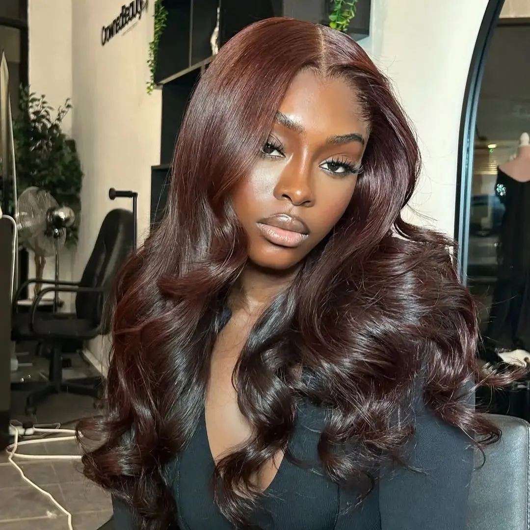 28 30 Long Inch Chocolate Brow Colored Linhua Hair Body Wave 13x6 Transparent Lace Wigs 180% 13x4 Lace Frontal Wig Preplucked