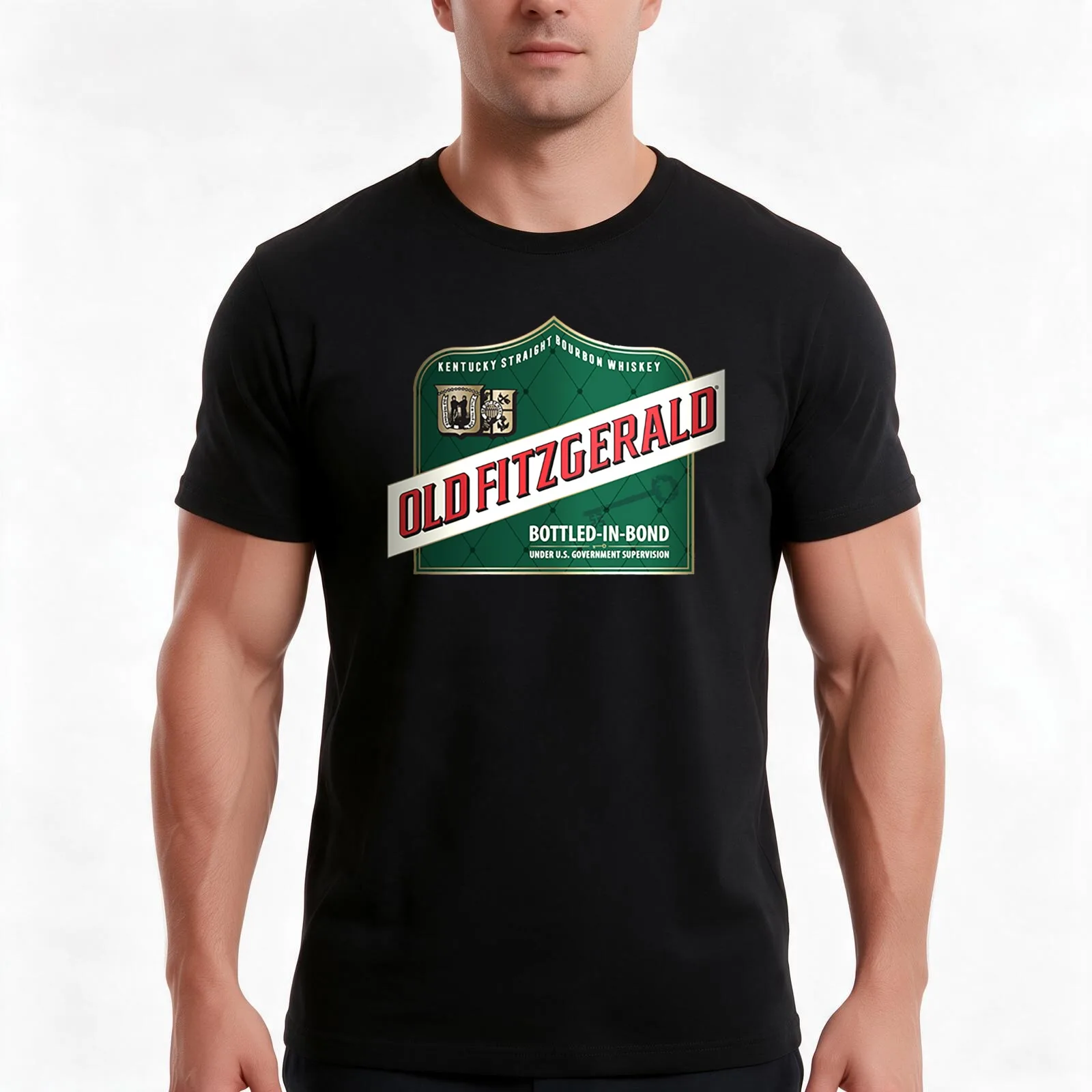 Old Fitzgerald Label - Kentucky Straight Bourbon Whiskey Shirts T-Shirt, Summer Casual Cotton Tee, Oversized Streetwear Tops