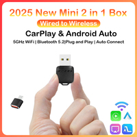 New Wired To Wireless Carplay Android 2-In-1 Adapter Car Gadget Smart Box Plug and Play 5Ghz Wifi Quick Connect Plug and Play
