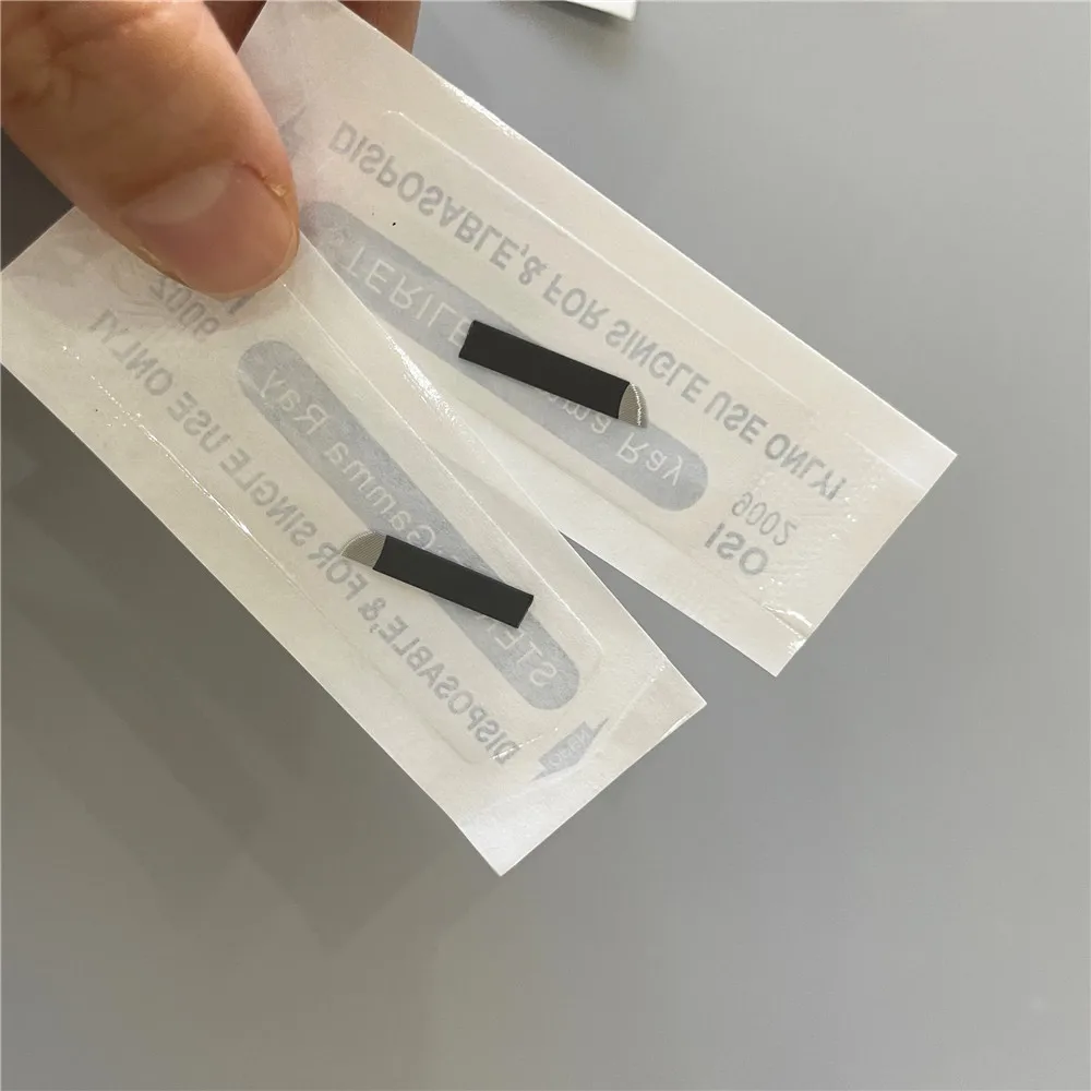 50 Pcs 0.18MM Laminas Nano Tebori Microblading Black 18 Flex U Shape Tattoo Needles Blade Permanent Makeup Eyebrow Pen