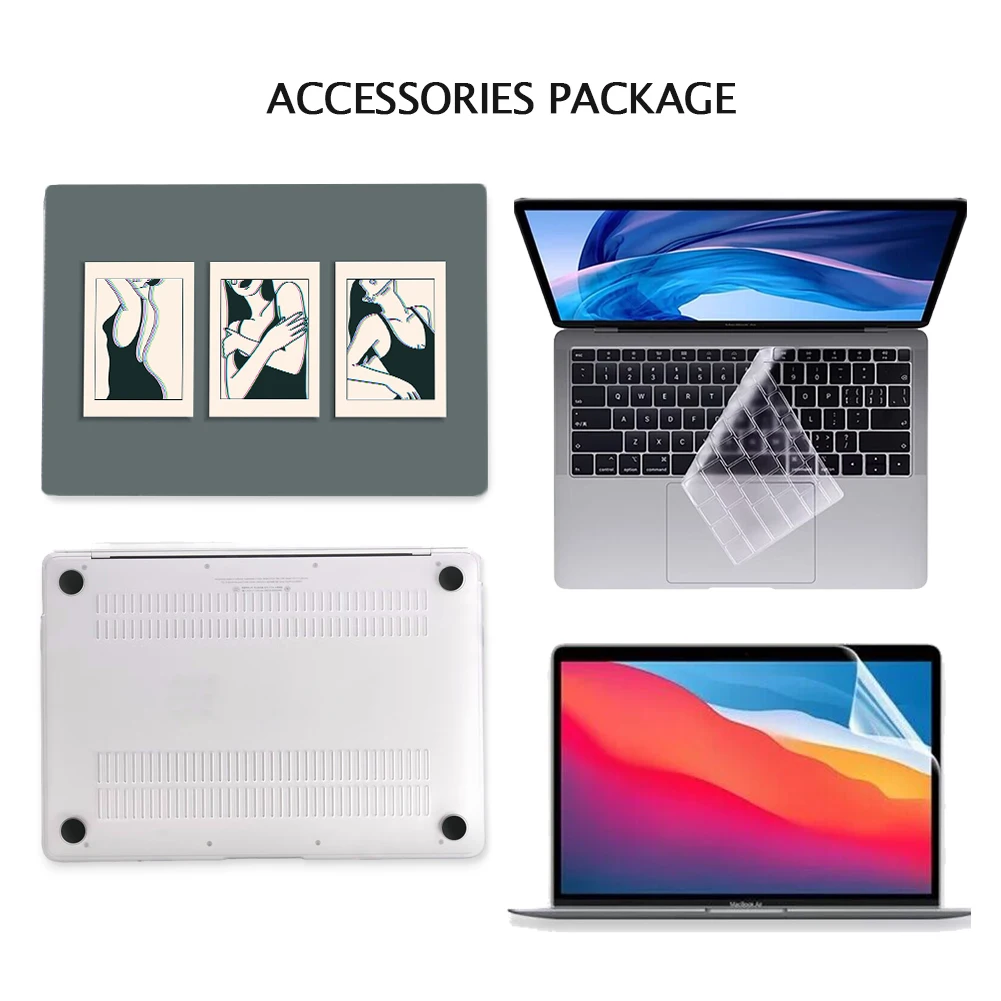 Voor Macbook Air M1 Hoesje 13 Inch A2337 Met Touch Id Plastic Harde Hoes Voor Macbook Air 13 A1932 A2179 A1369 M2 13.6 ''A2681