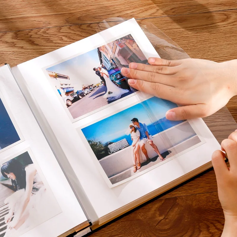 

Large Capacity DIY Handmade Family Edition Photo Album Self Adhesive Cover Baby Growth Record Album Creative Gift for Festivals