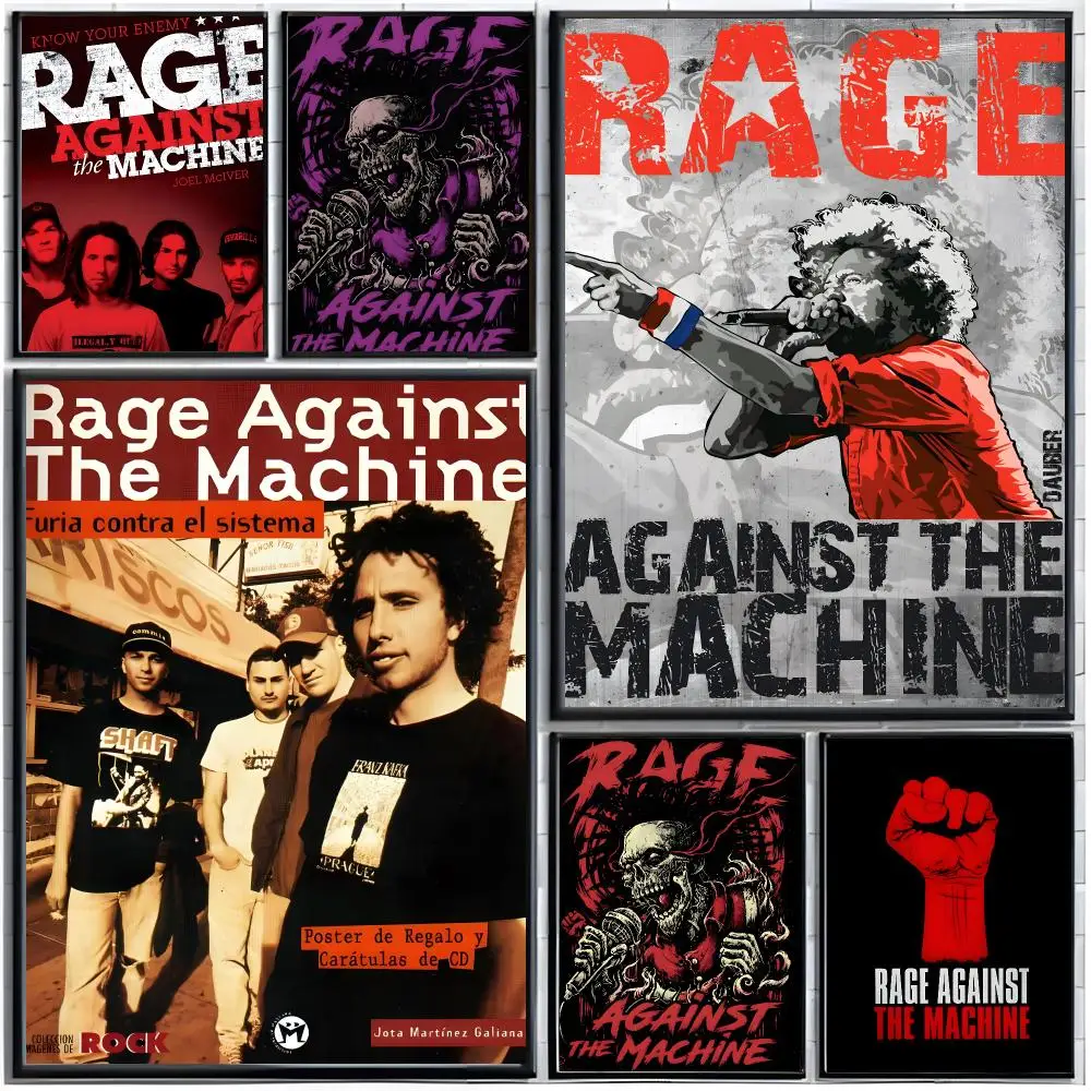Band Rock Rage Against The Machine Poster Modern Wall Art Home Decor Living Room Decorative Print Unframed